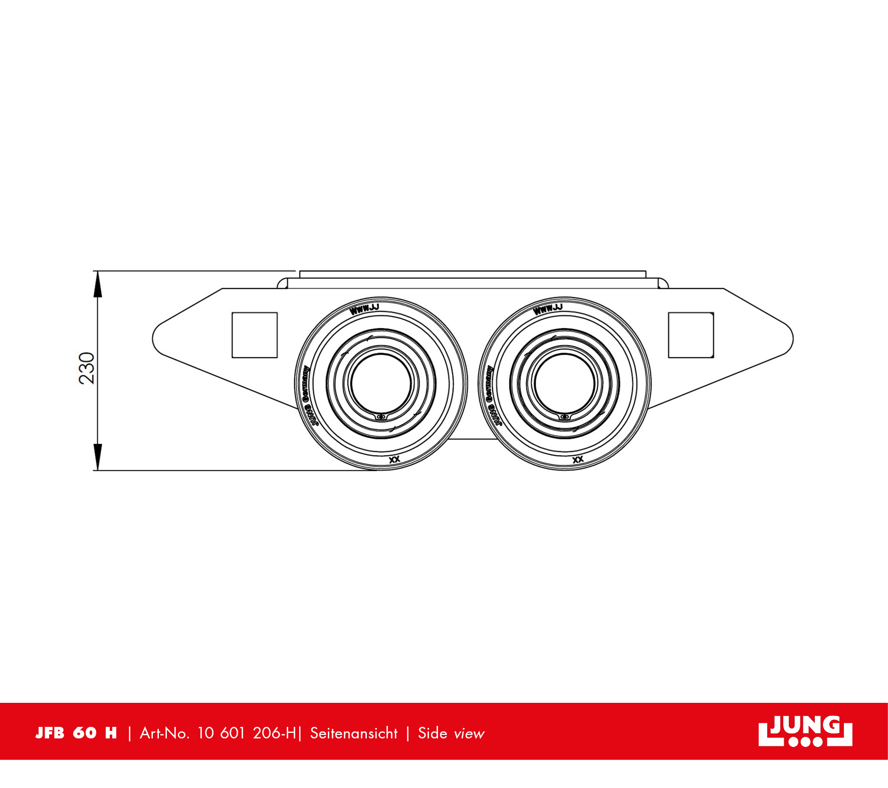 Move heavy loads easily with JUNG's JLB 40 H steerable trolley